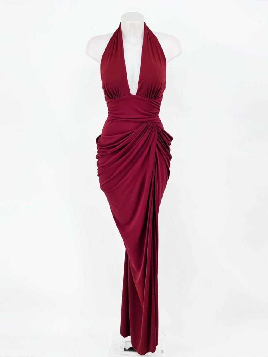 Vestido Cascada Asimétrica Cadera Escote