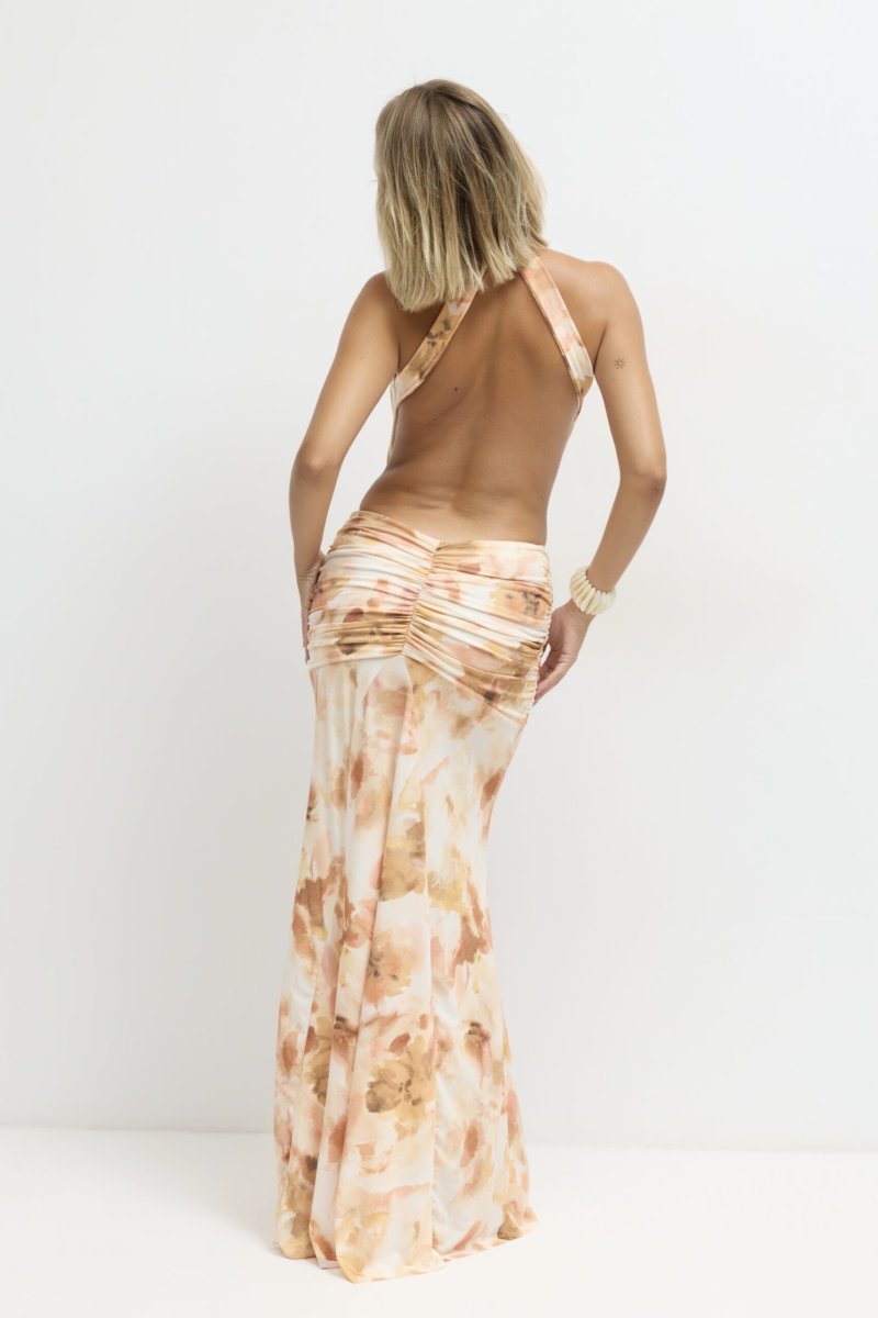 Vestido Halter Lazada Frontal Estampado - Imagen 7