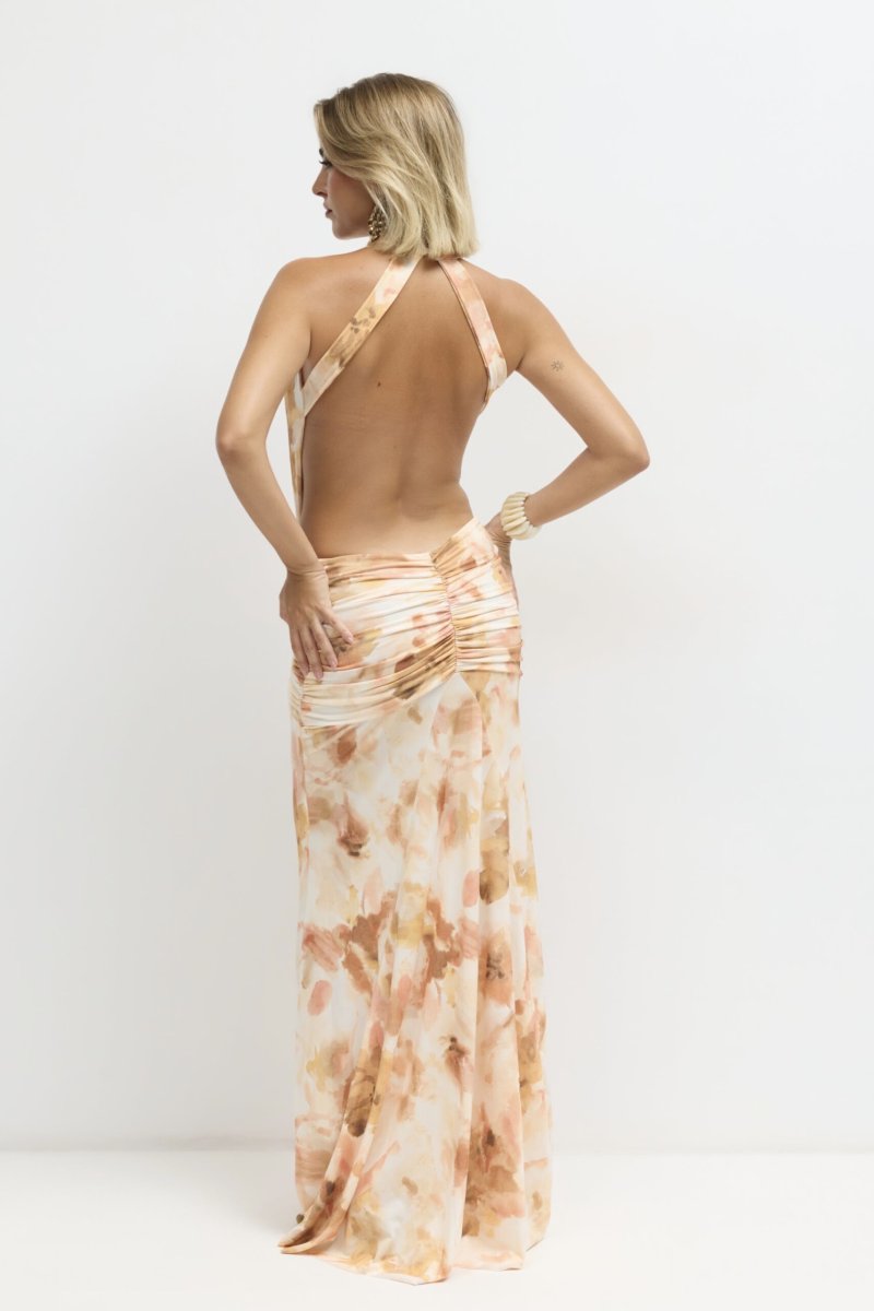 Vestido Halter Lazada Frontal Estampado - Imagen 5
