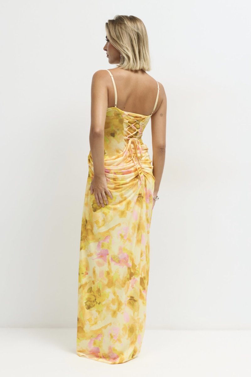 Vestido Cascada Asimétrica Cadera Estampado - Imagen 7