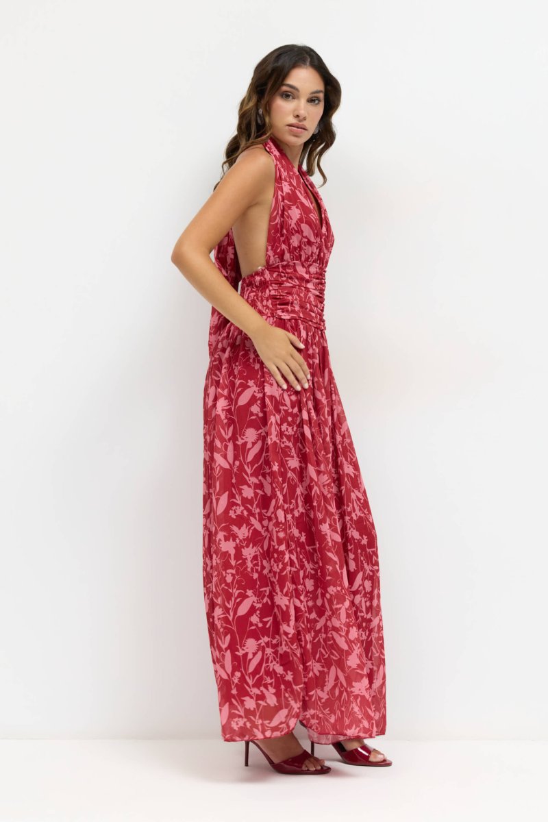 Vestido Floral Atado Cuello - Imagen 6