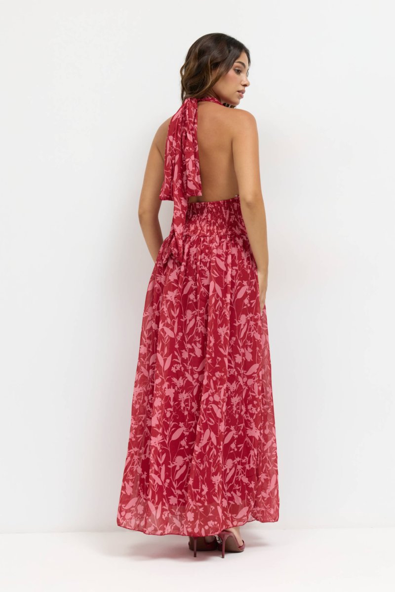 Vestido Gasa Estampado Escote - Imagen 3