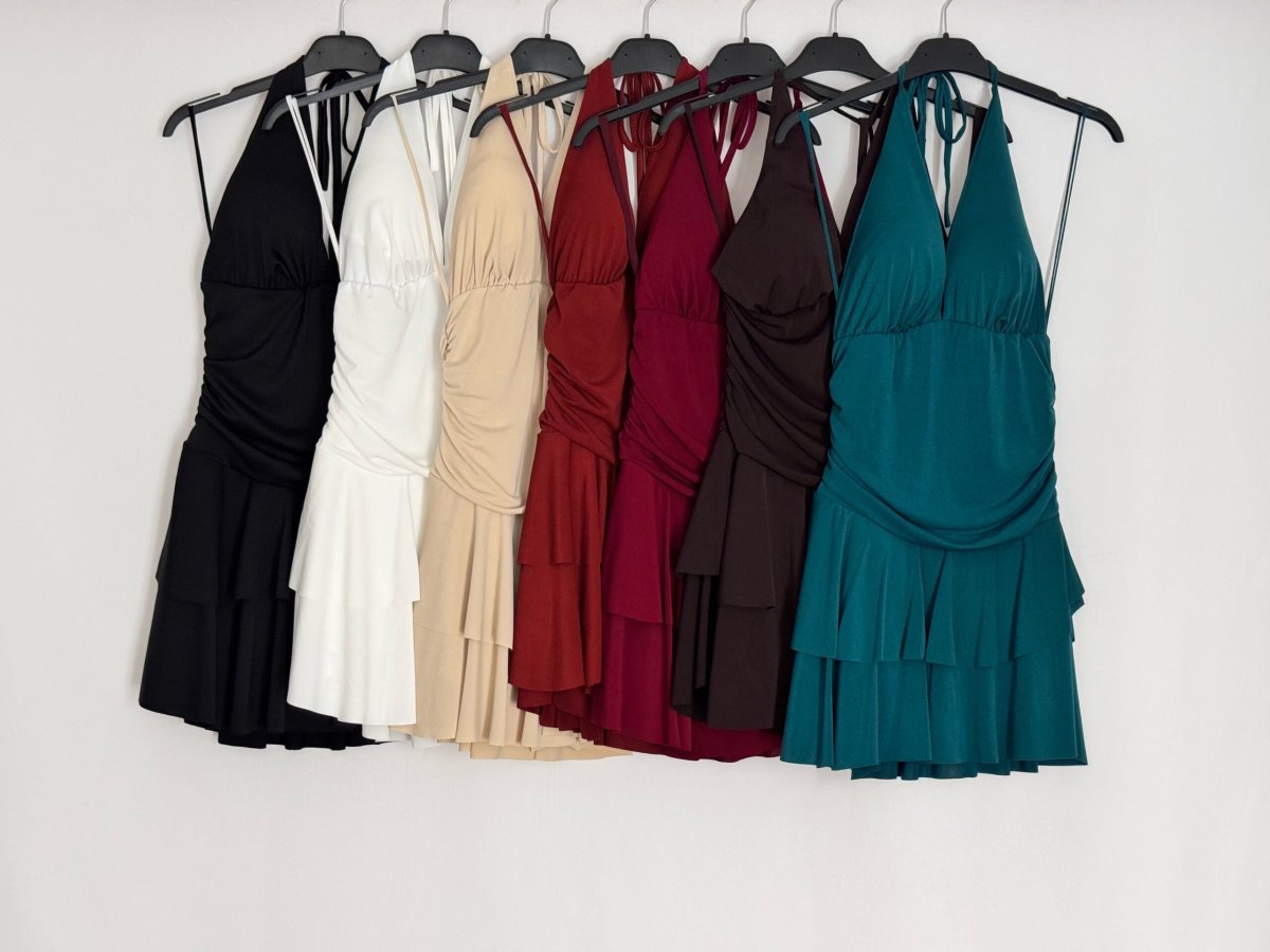 Vestido Corto Volantes Escote - Imagen 8