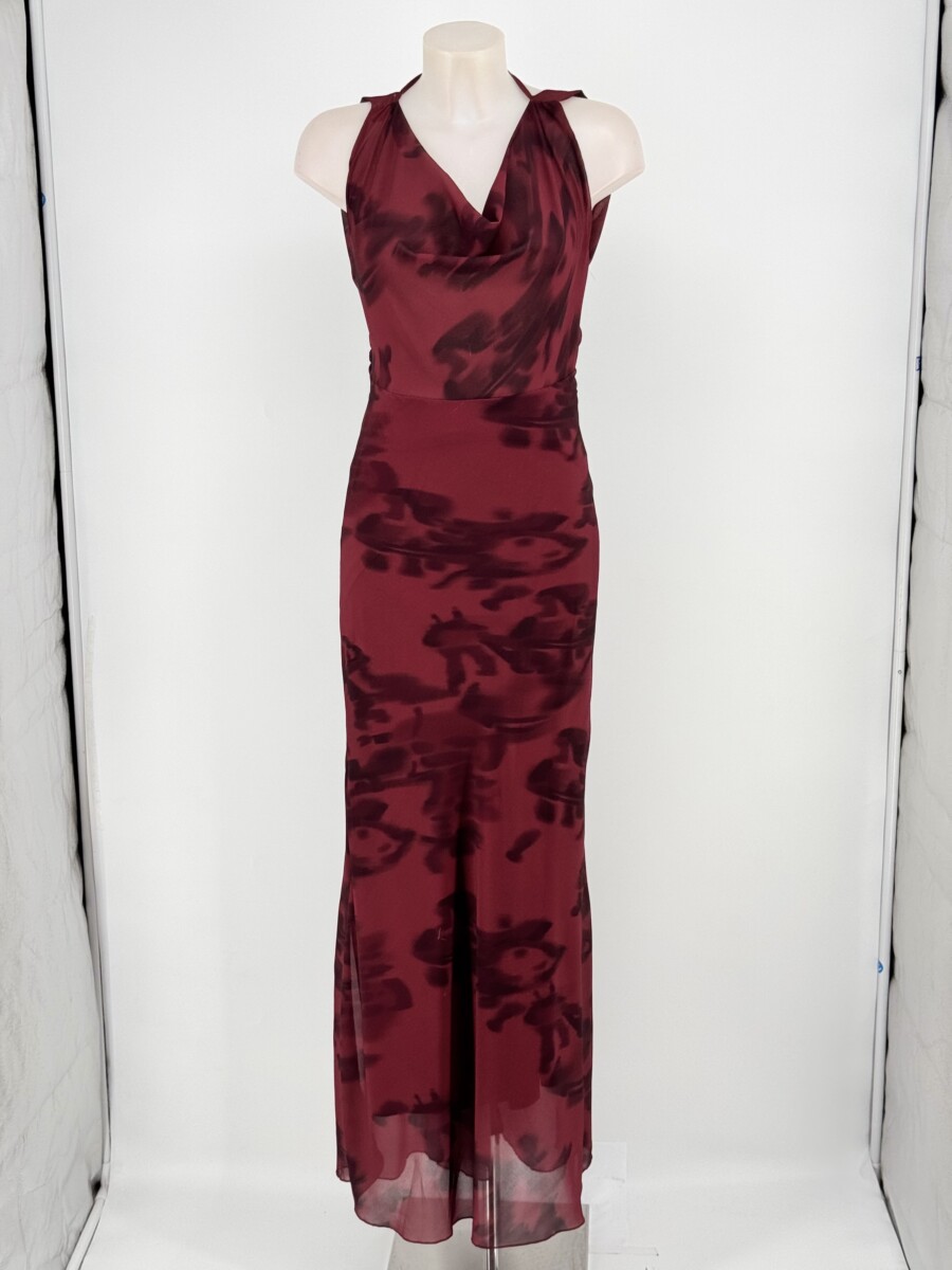 Vestido Estampado Escote Cascada - Imagen 6