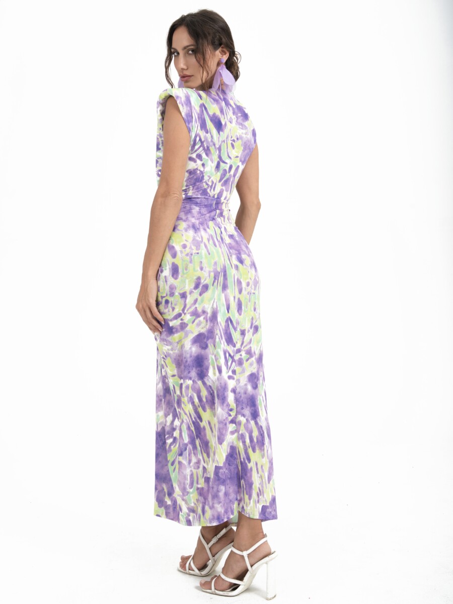 Vestido Seda Escote Nudo Estampado - Imagen 7