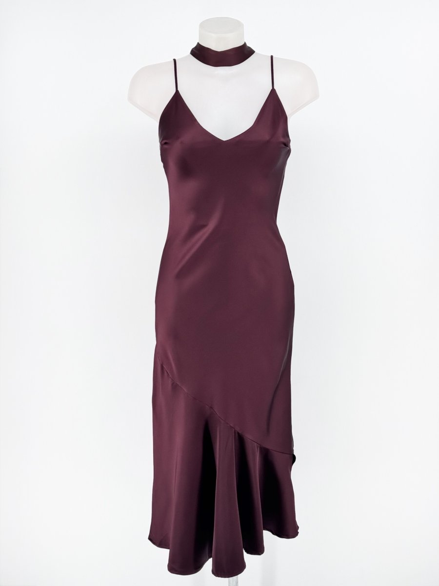 Vestido Tirantes Seda Volante Pashmina - Imagen 3