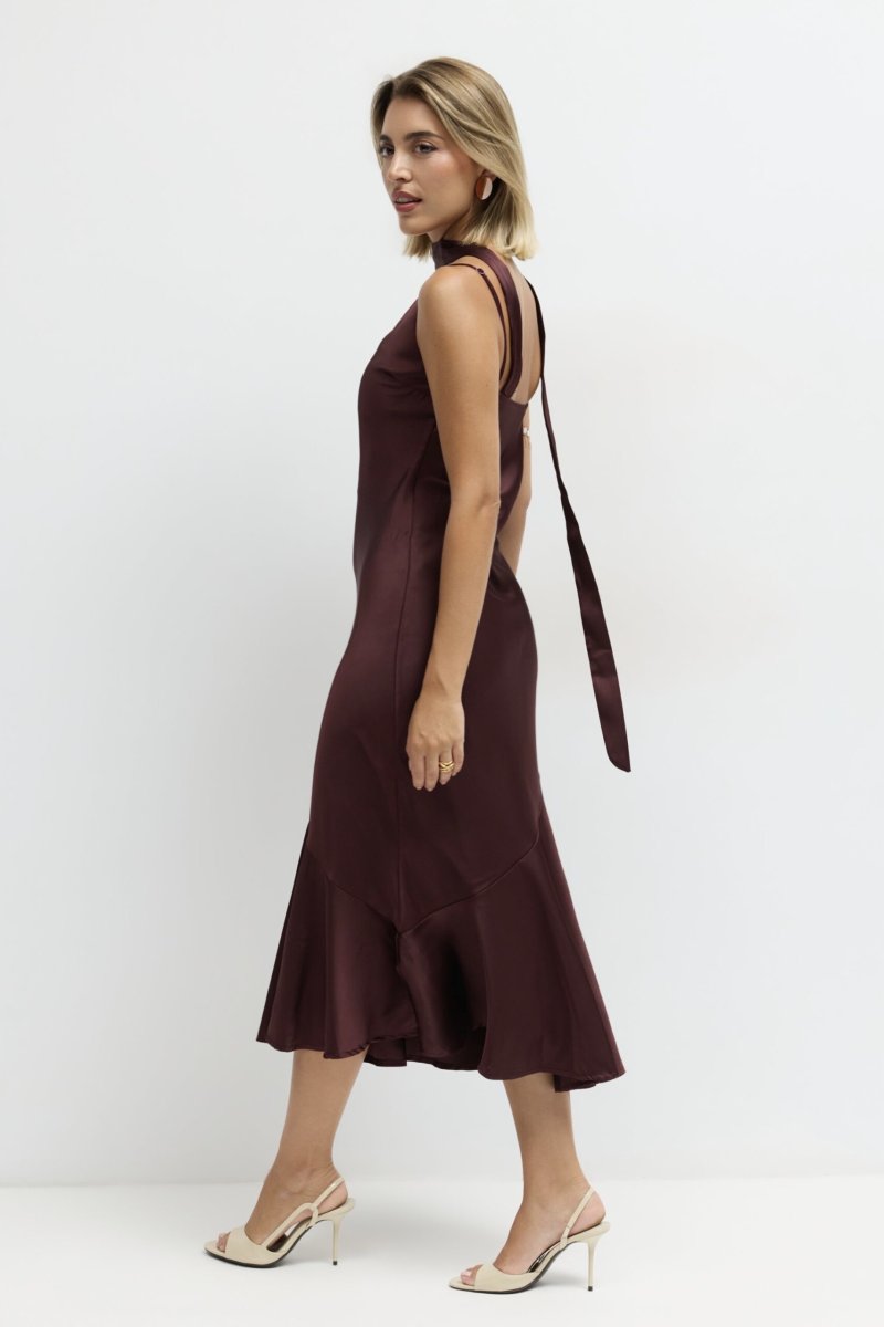 Vestido Tirantes Seda Volante Pashmina - Imagen 4