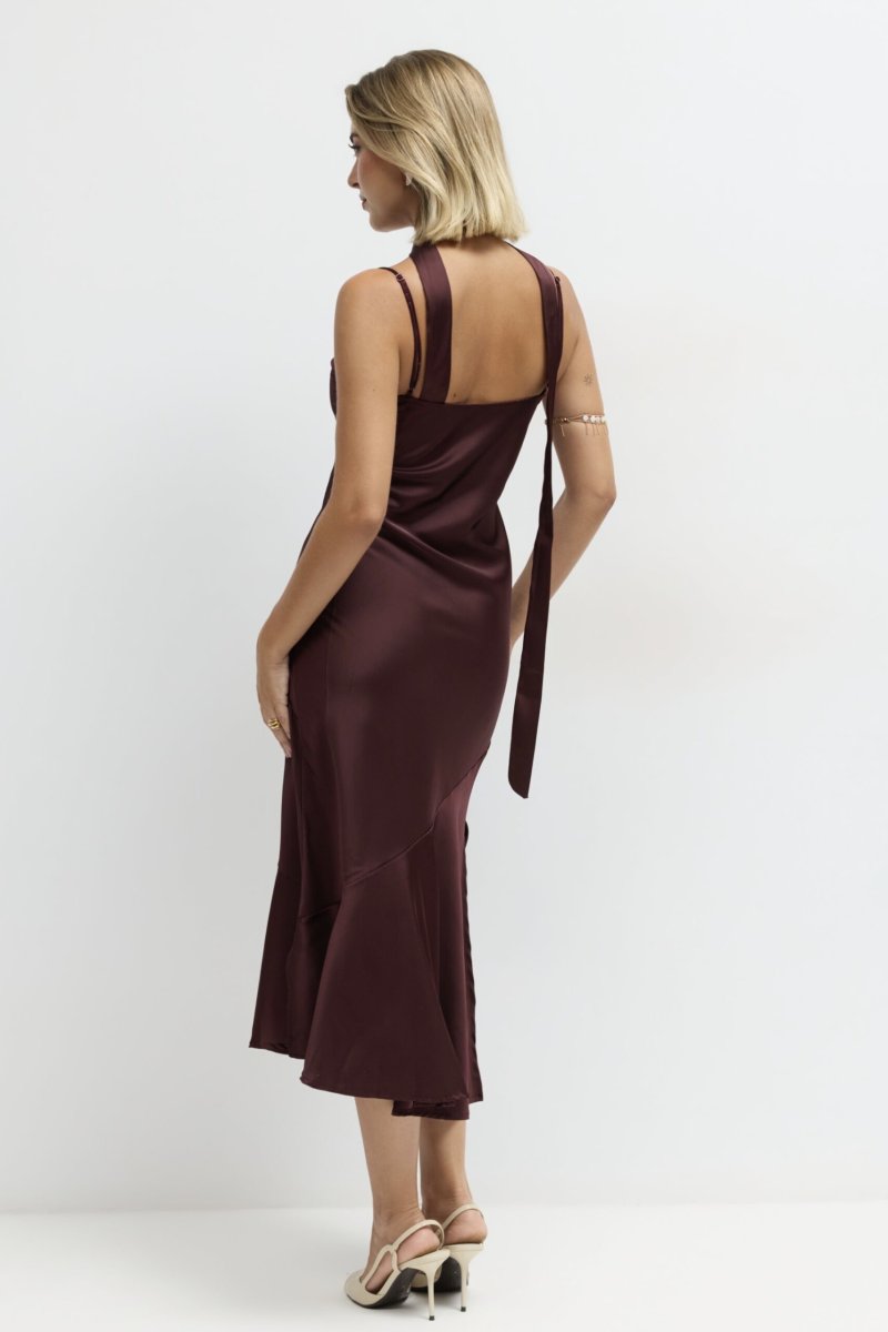 Vestido Tirantes Seda Volante Pashmina - Imagen 7