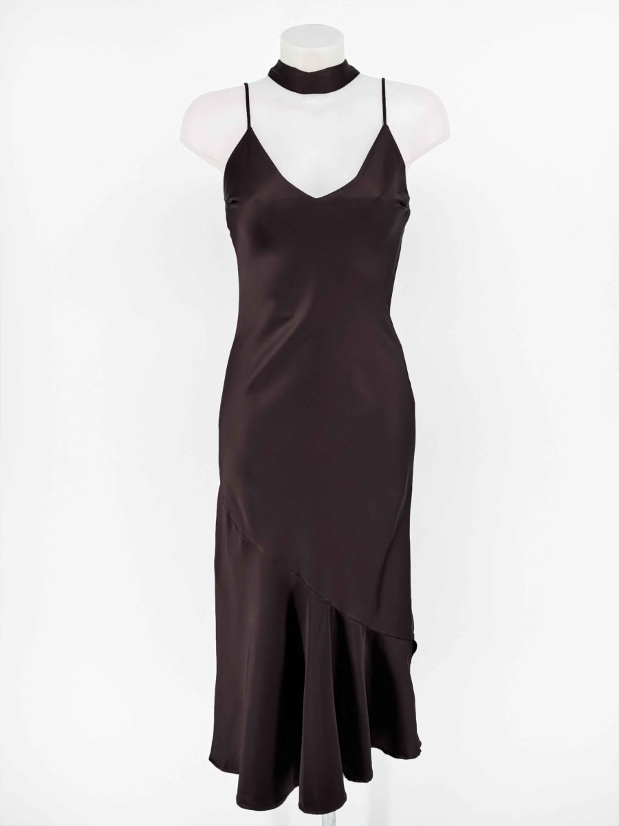 Vestido Tirantes Seda Volante Pashmina - Imagen 8