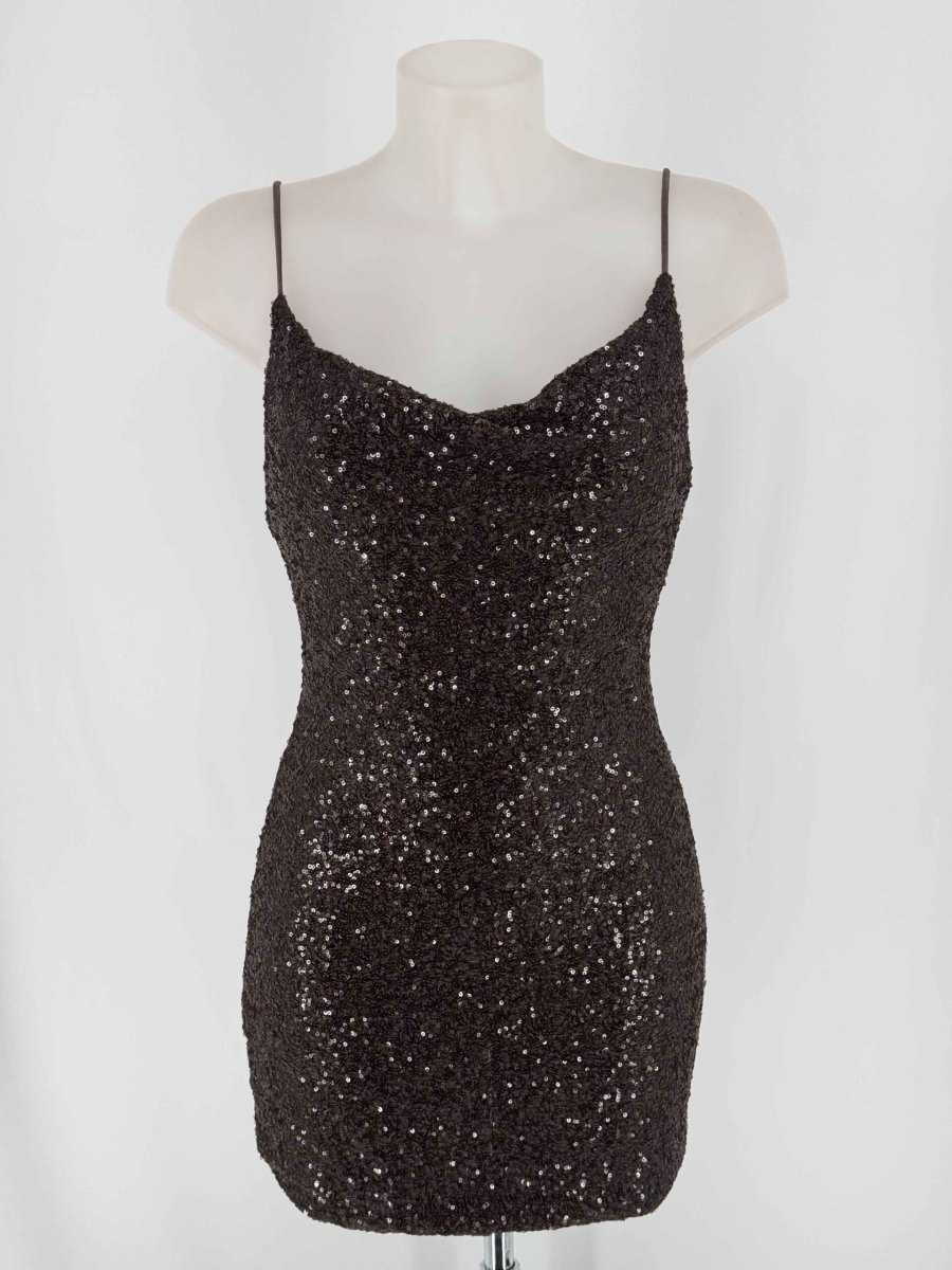 Vestido Lentejuelas Tirantes Corto - Imagen 3