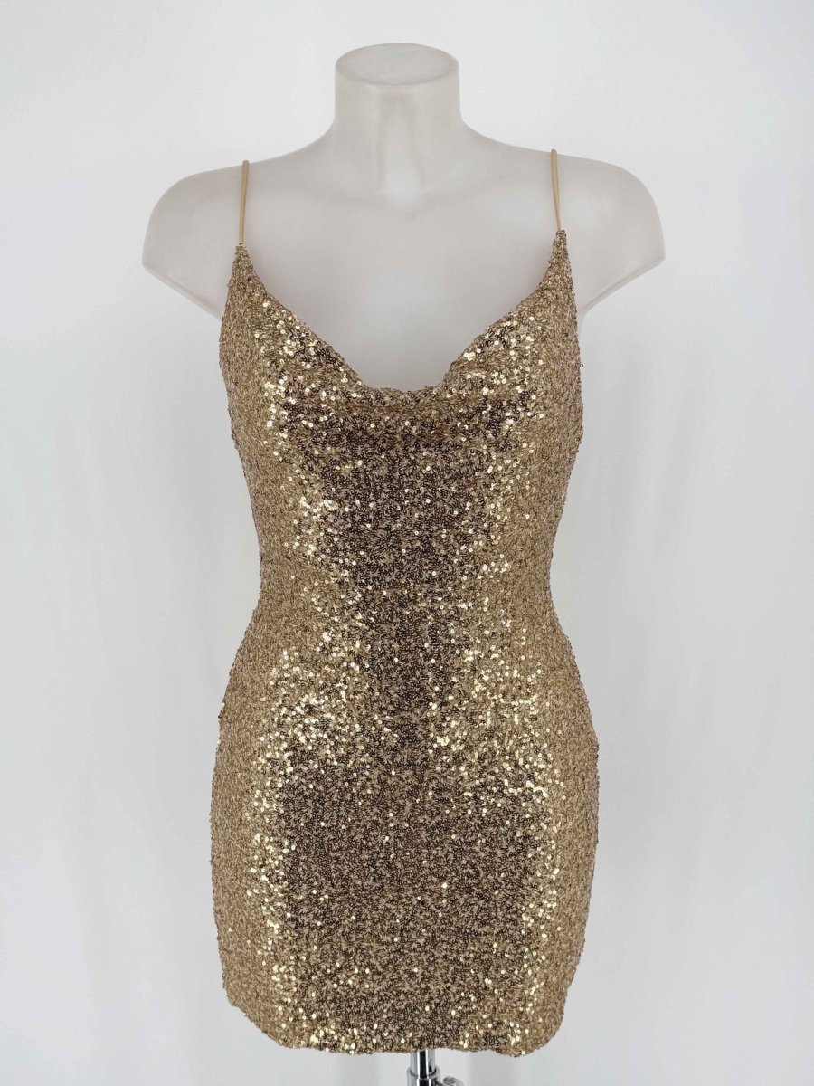 Vestido Lentejuelas Tirantes Corto - Imagen 4