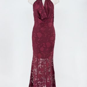 Vestido Textura Escote Cascada