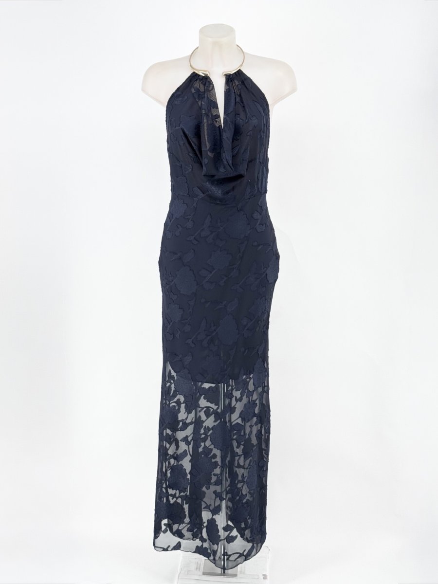 Vestido Textura Escote Cascada - Imagen 6