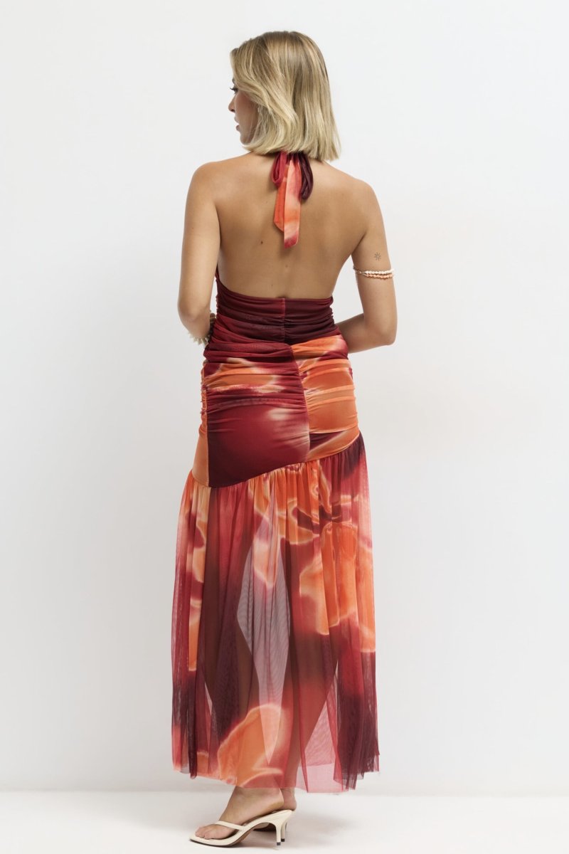 Vestido Tul Estampado Escote - Imagen 9