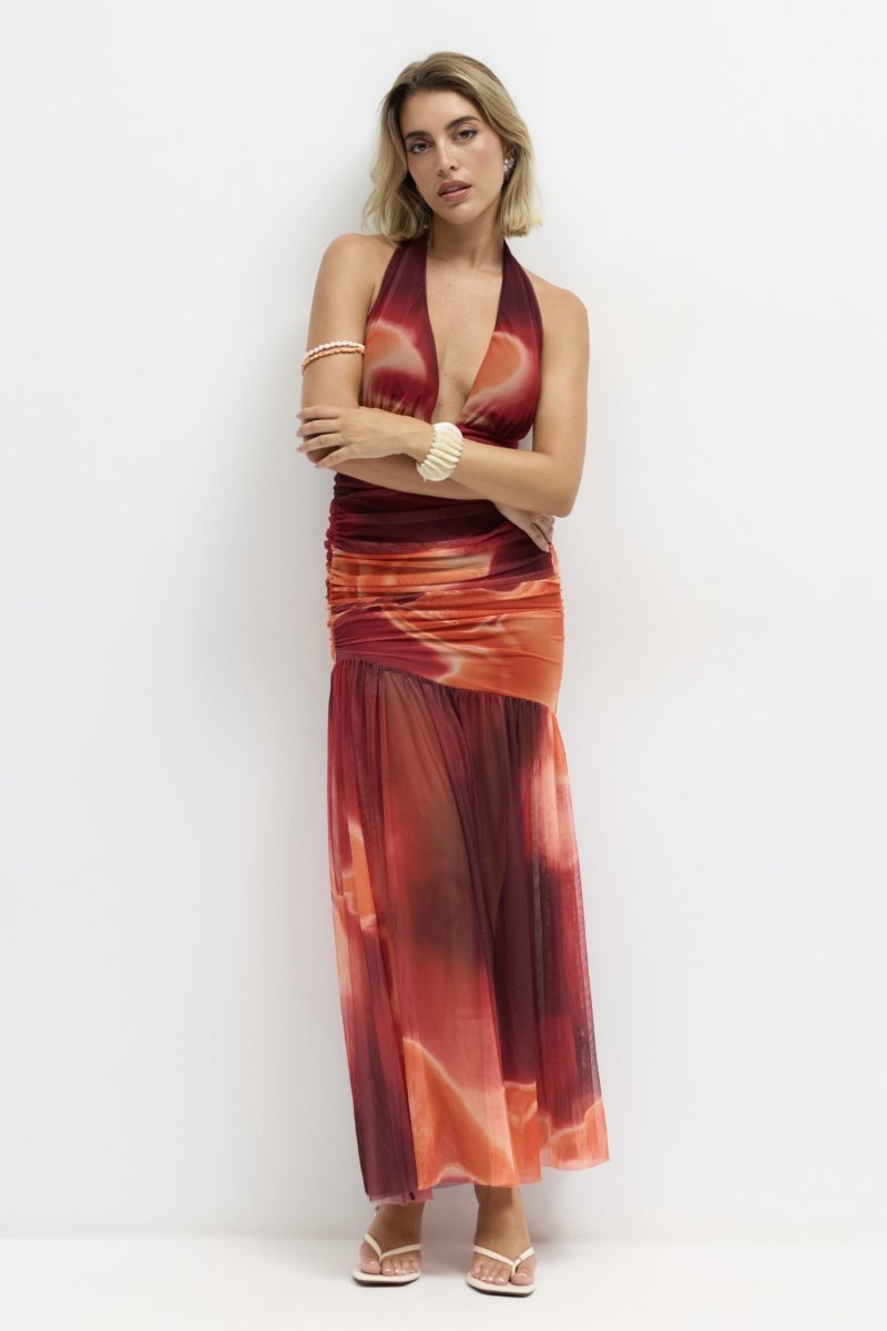 Vestido Tul Estampado Escote - Imagen 5