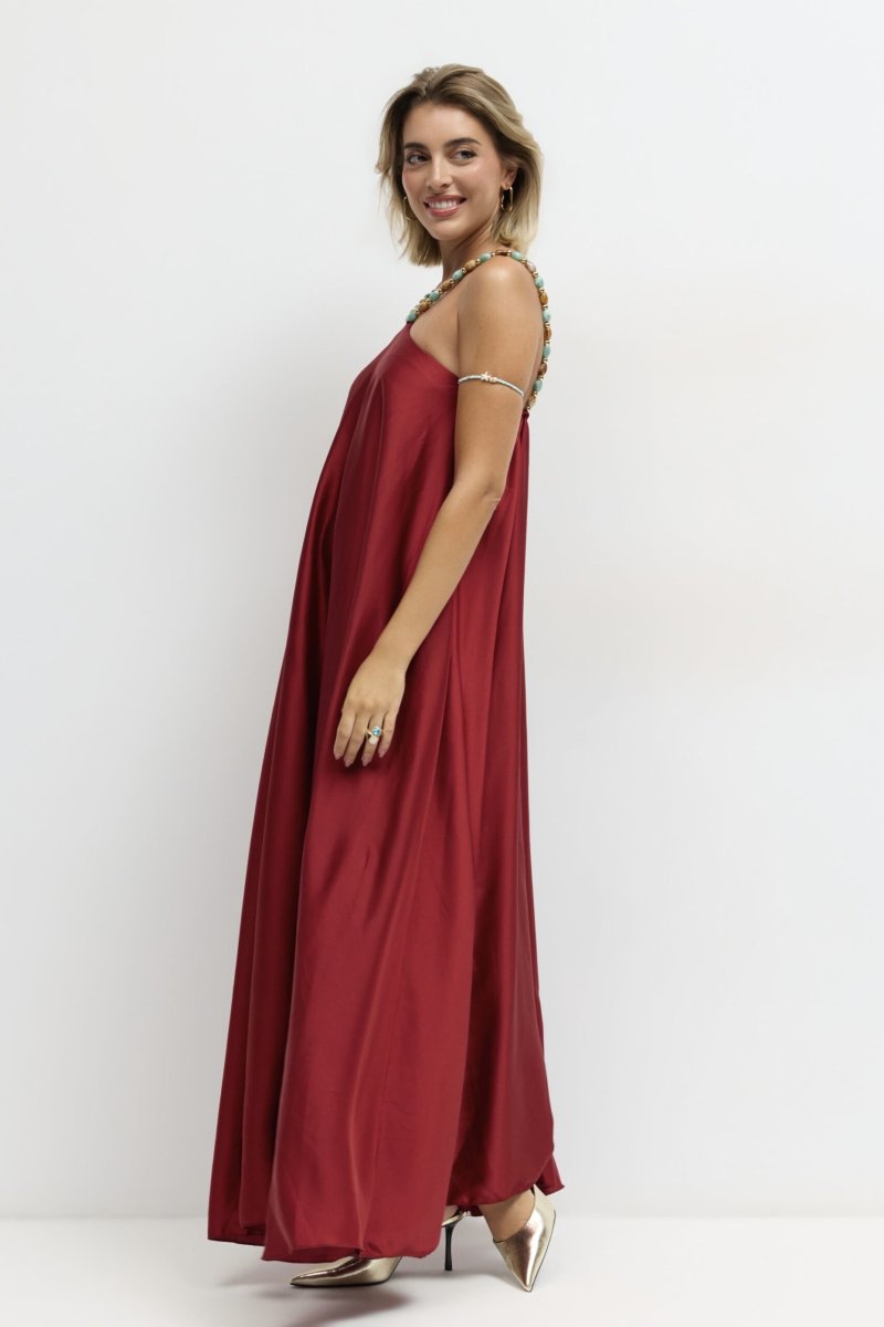 Vestido Seda Halter Bolitas - Imagen 4