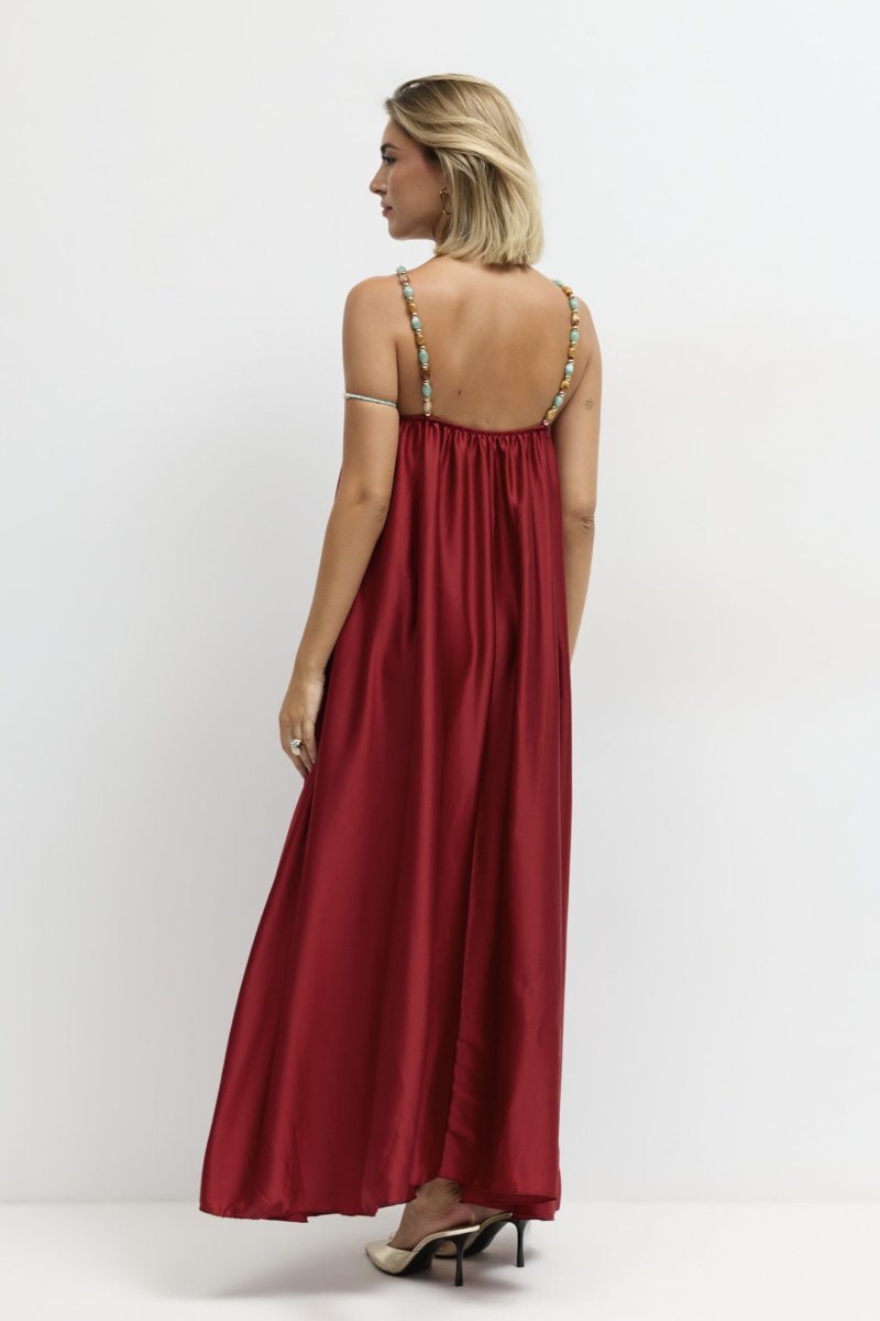 Vestido Seda Halter Bolitas - Imagen 5