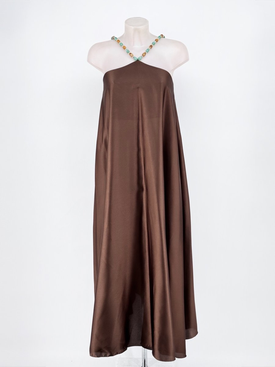 Vestido Seda Halter Bolitas - Imagen 8