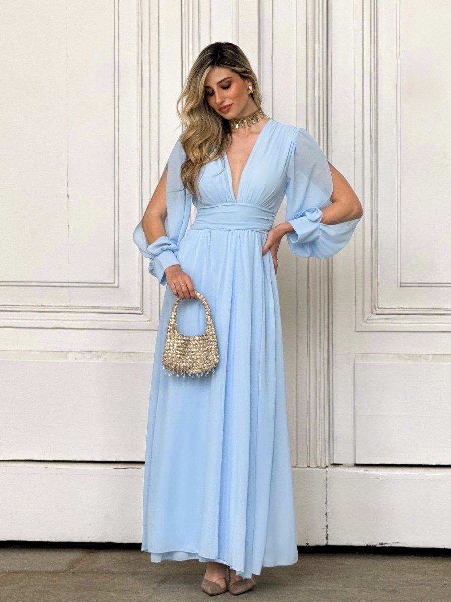 Vestido Bella Mangas Abertura - Imagen 6