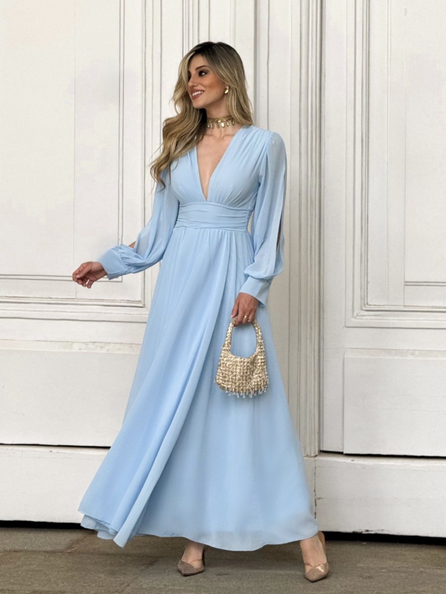Vestido Bella Mangas Abertura - Imagen 5