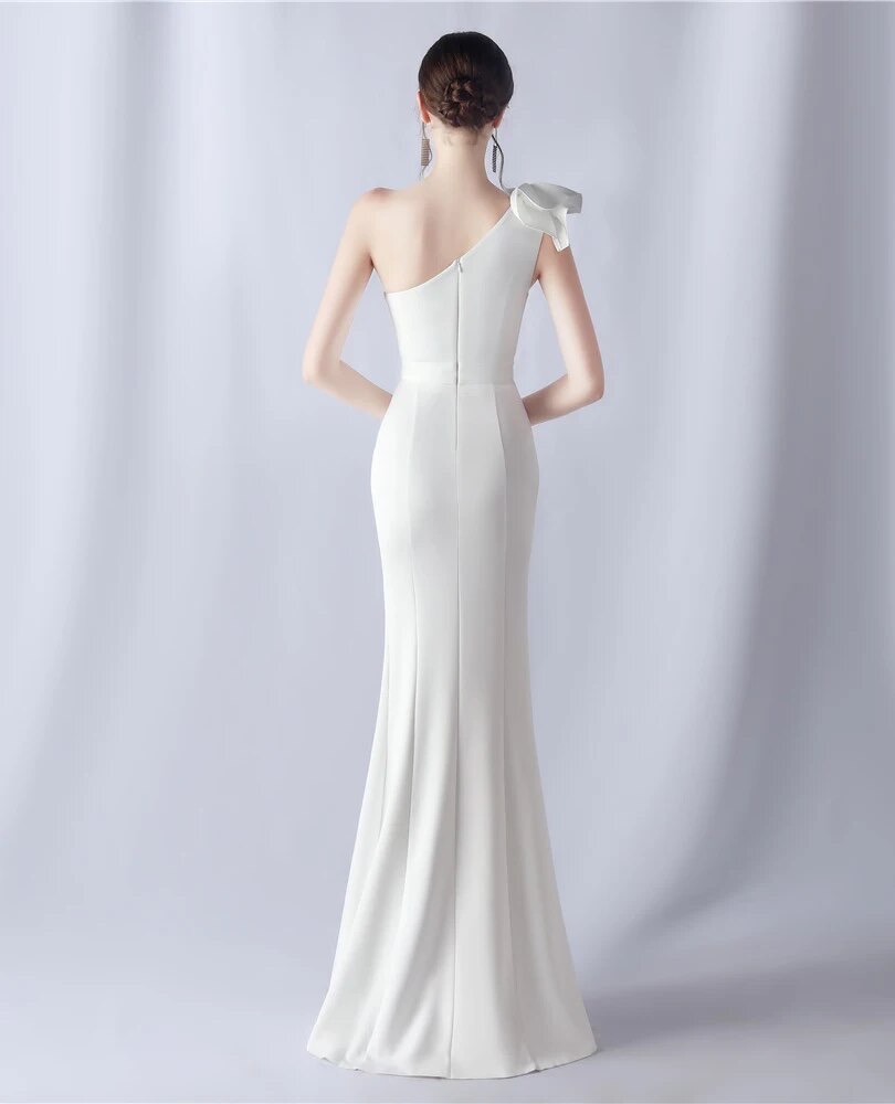 Vestido Sirena Hombro Flor - Imagen 6