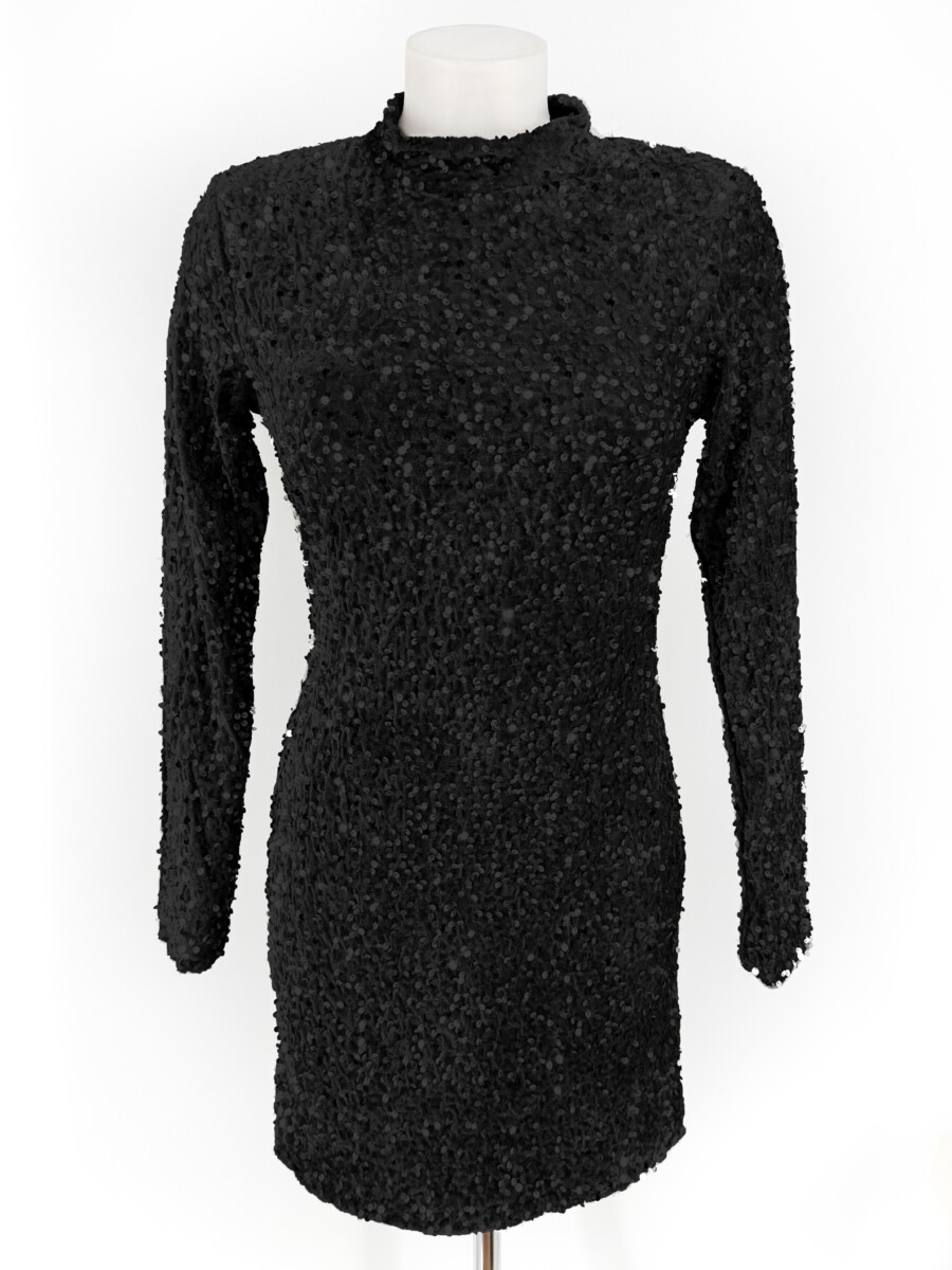 Vestido Lentejuelas Mangas Espalda - Imagen 3