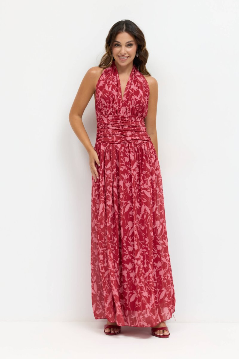 Vestido Gasa Estampado Escote - Imagen 2