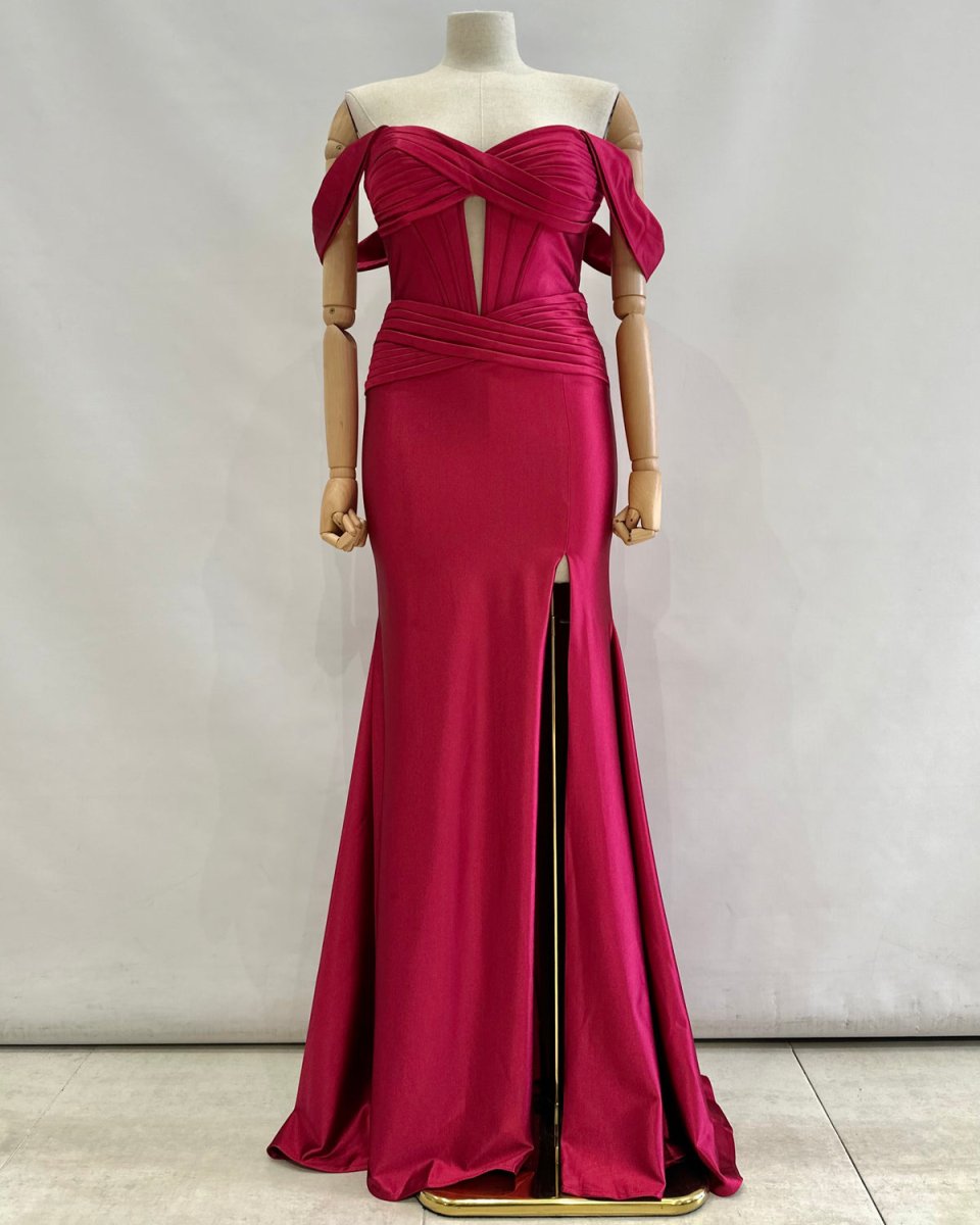 Vestido Seda Sirena Mangas Curvy - Imagen 5