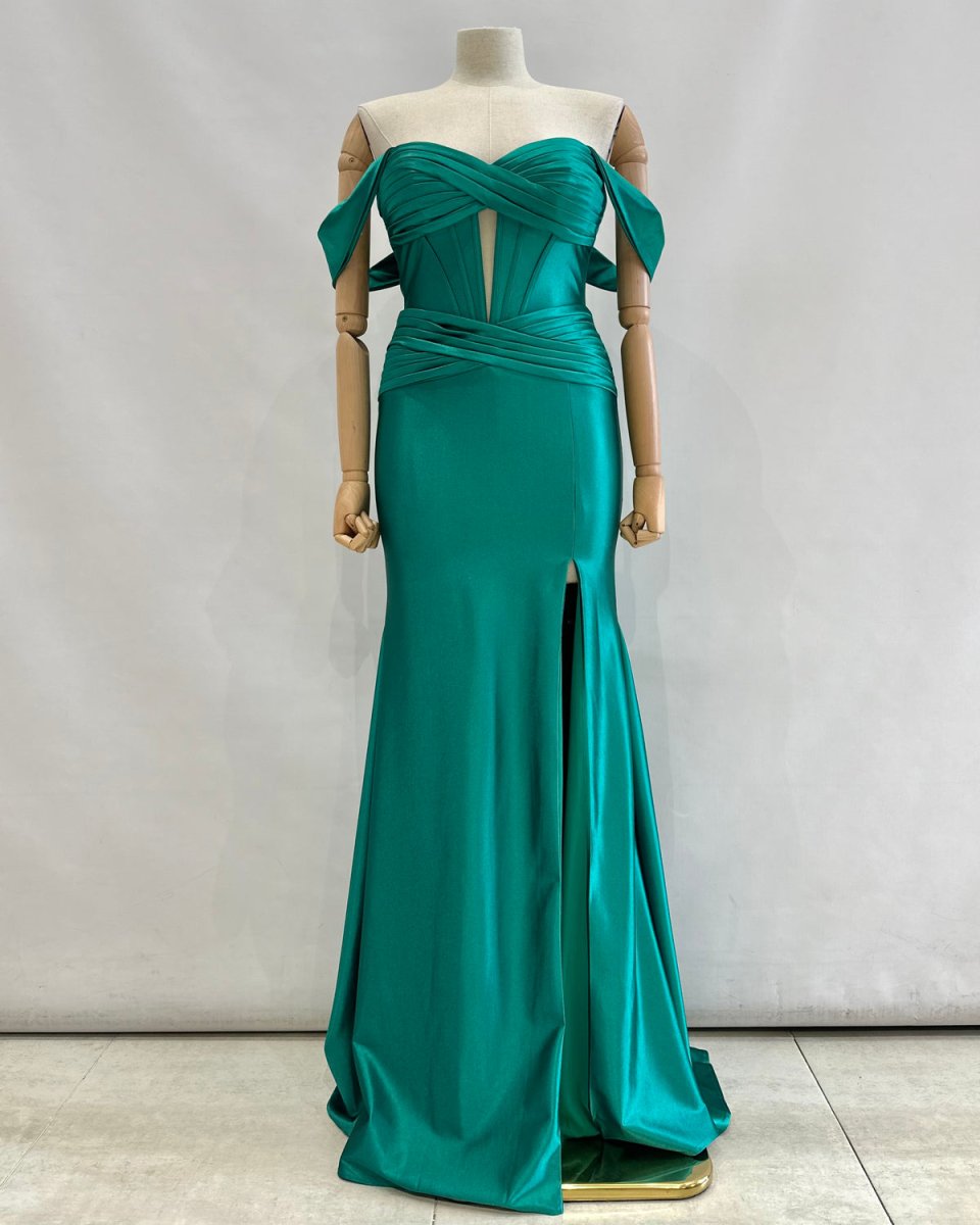 Vestido Seda Sirena Mangas Curvy - Imagen 4