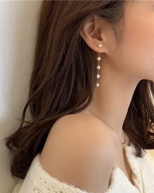 Pendientes Perlas Cadena - Imagen 5