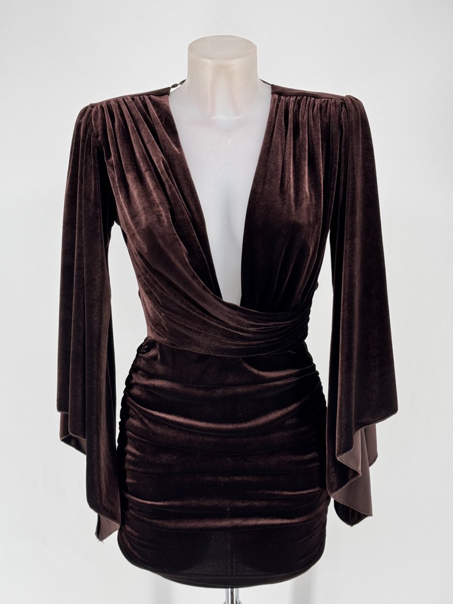 Vestido Terciopelo Mangas Amplias