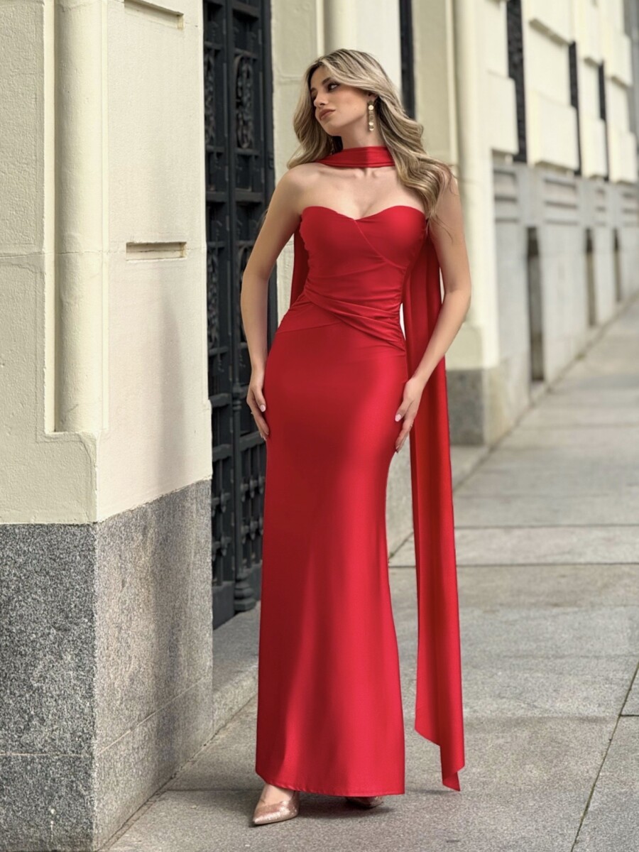 Vestido Sirena Cuello Alas Seda - Imagen 6