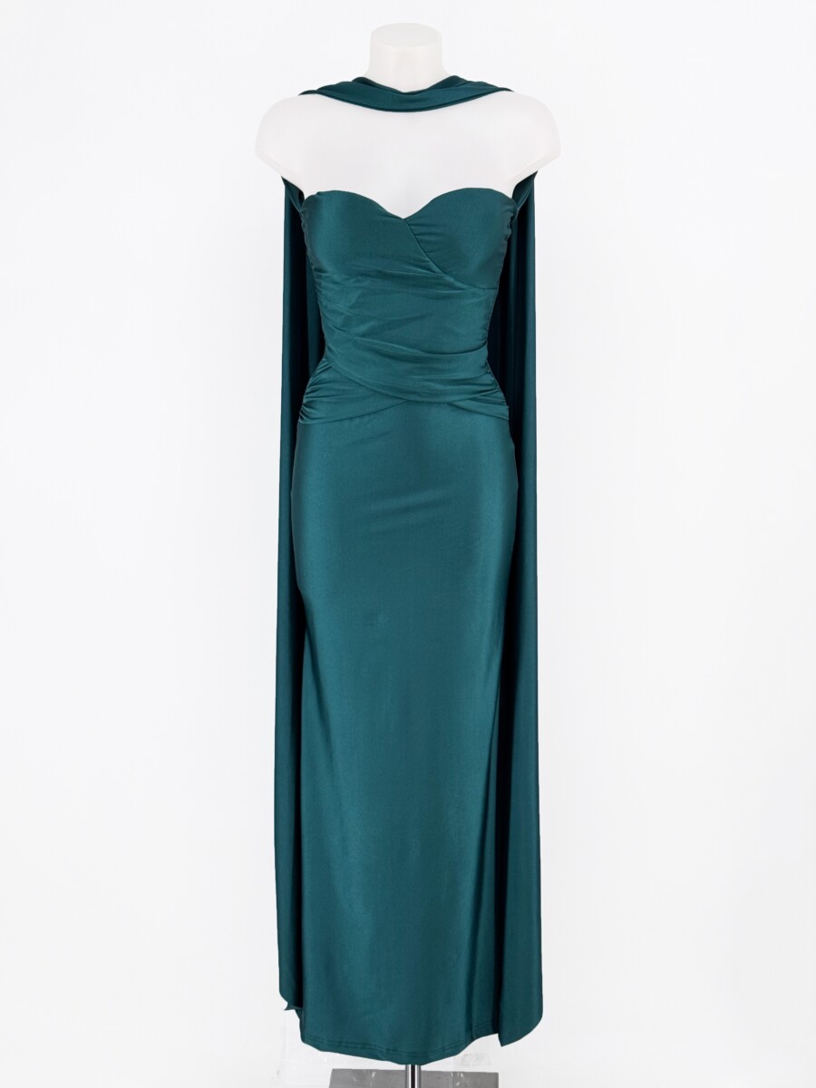 Vestido Sirena Cuello Alas Seda - Imagen 8