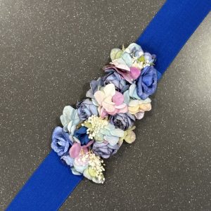Cinturón Floral Elástico Azul Klein