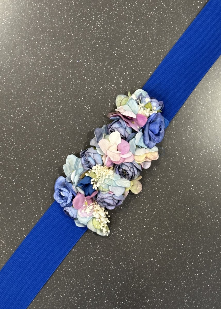 Cinturón Floral Elástico Azul Klein - Imagen 2