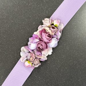 Cinturón Floral Elástico Lila