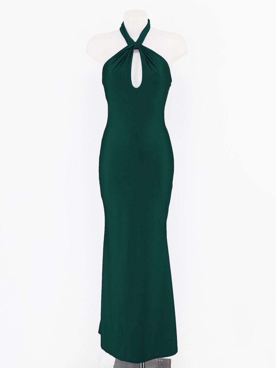 Vestido Seda Halter Atado Cuello - Imagen 6