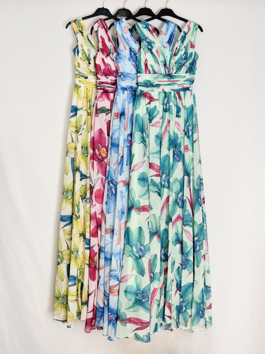 Vestido Escote Gasa Floral - Imagen 6