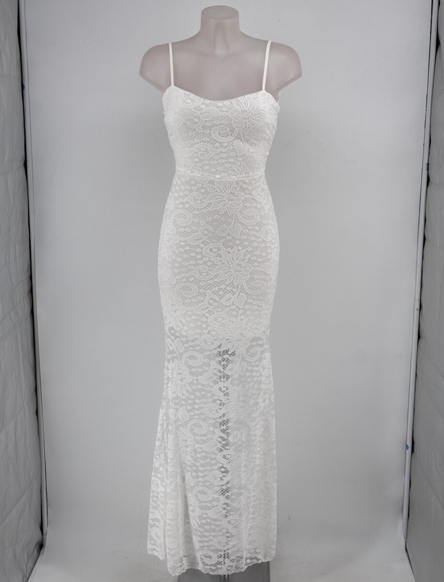 Vestido Encaje Sirena Espalda Cruzada - Imagen 9