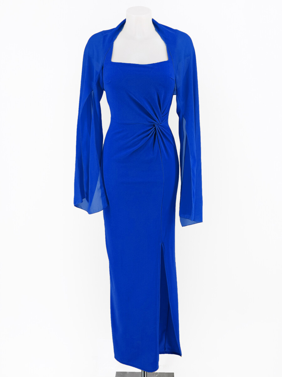 Vestido Escote Cuadrado Chal Mangas - Imagen 5