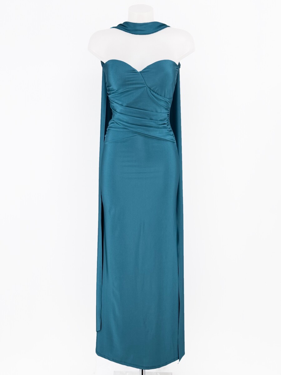 Vestido Sirena Cuello Alas Seda - Imagen 9