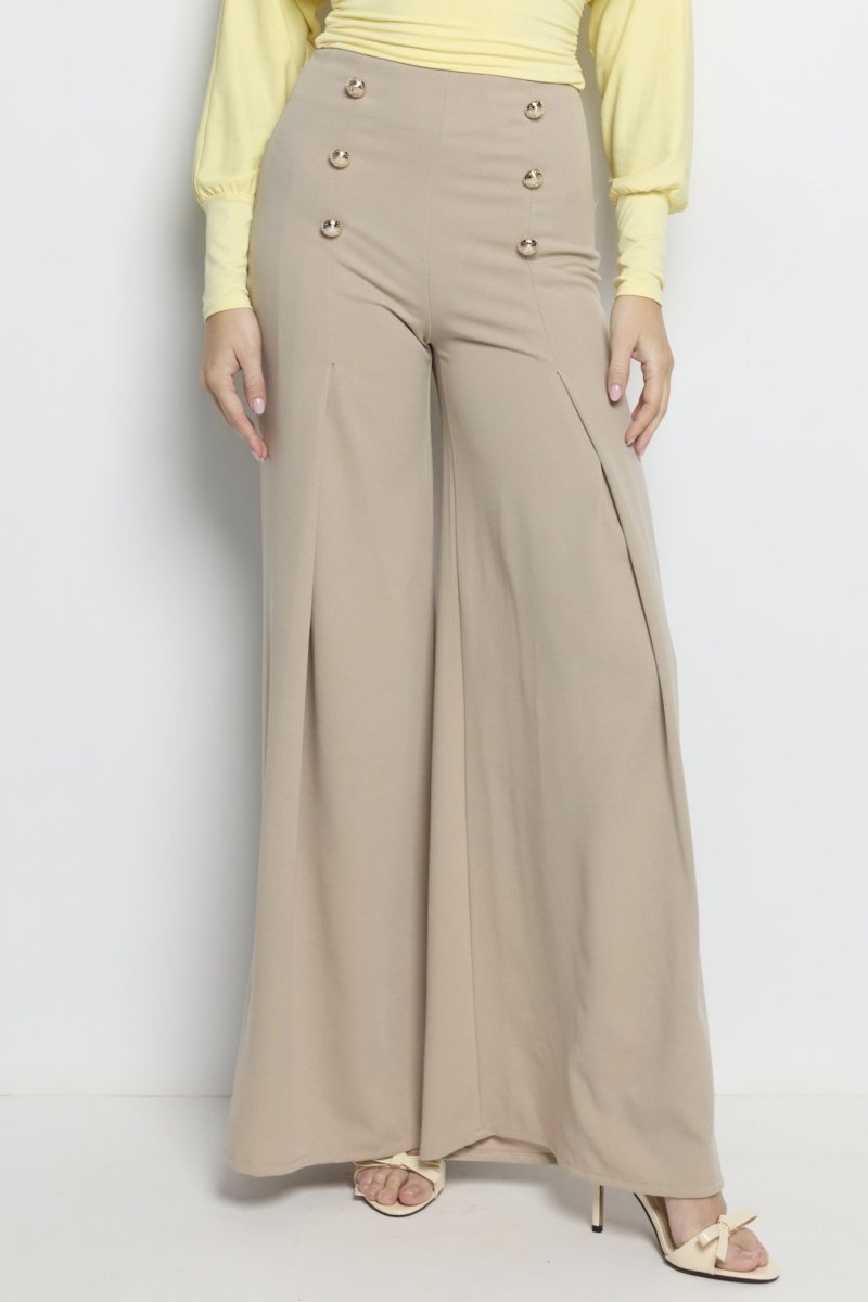 Pantalón Botones Pliegue Frontal - Imagen 4