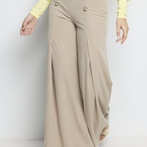 Pantalón Botones Pliegue Frontal