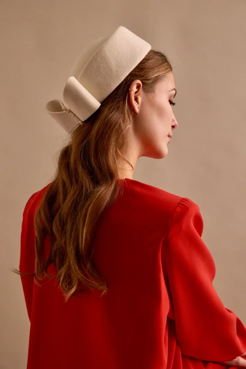 Tocado Casquete Olga blanco - Imagen 4