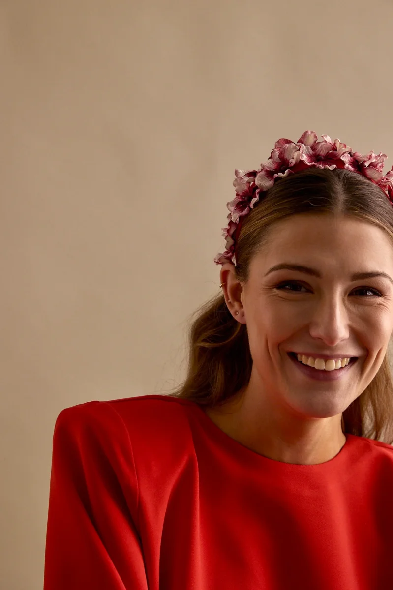 Diadema Margaza roja y blanca - Imagen 3