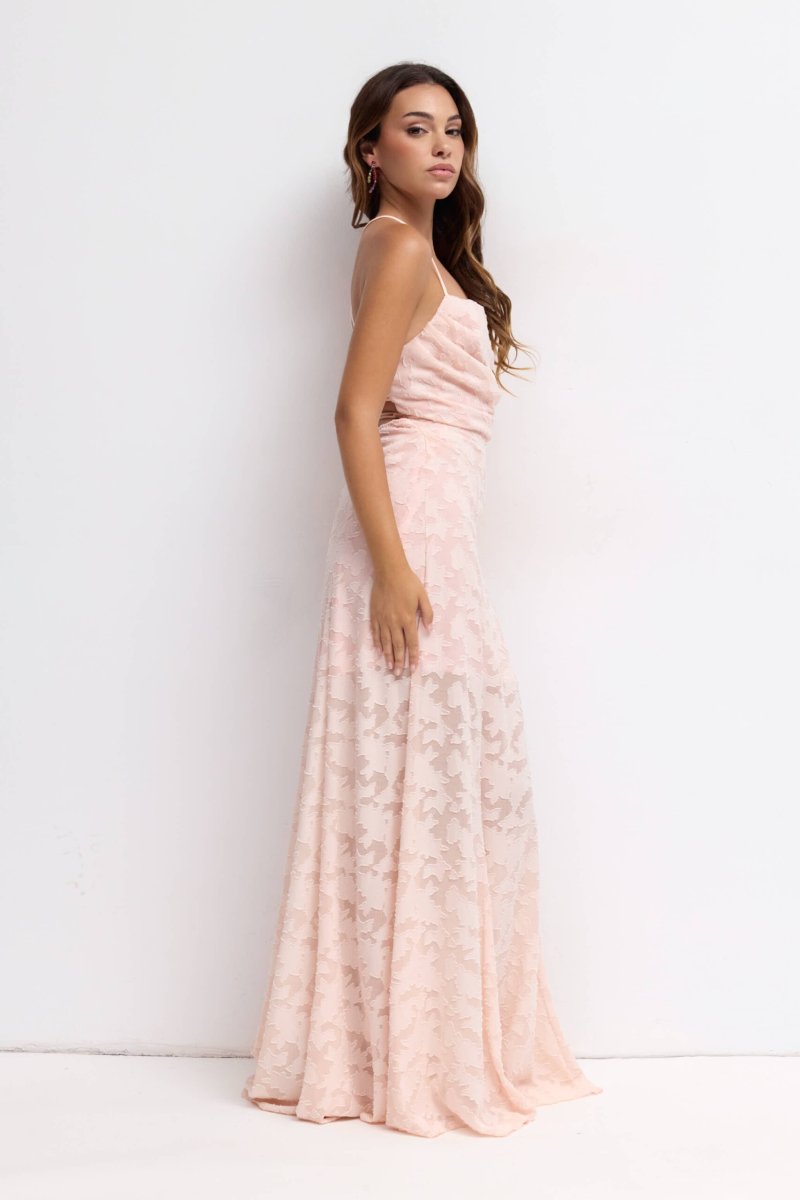 Vestido Cascada Textura Floral - Imagen 9