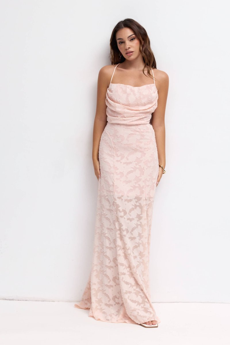Vestido Cascada Textura Floral - Imagen 5
