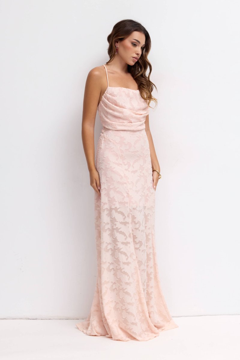 Vestido Cascada Textura Floral - Imagen 4