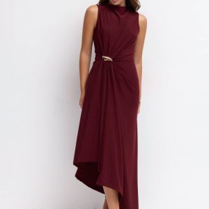 Vestido Asimétrico Frunce Cintura Gota