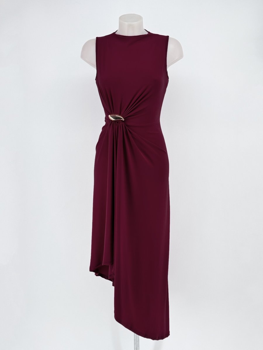 Vestido Asimétrico Frunce Cintura Gota - Imagen 4
